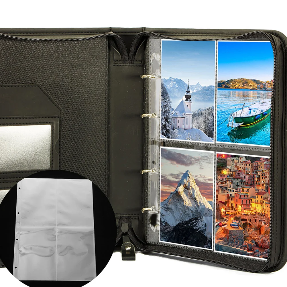 

20 Sheets Transparent Storage Photo Album Postcard Sleeves Clear Pages Loose-leaf Booklet