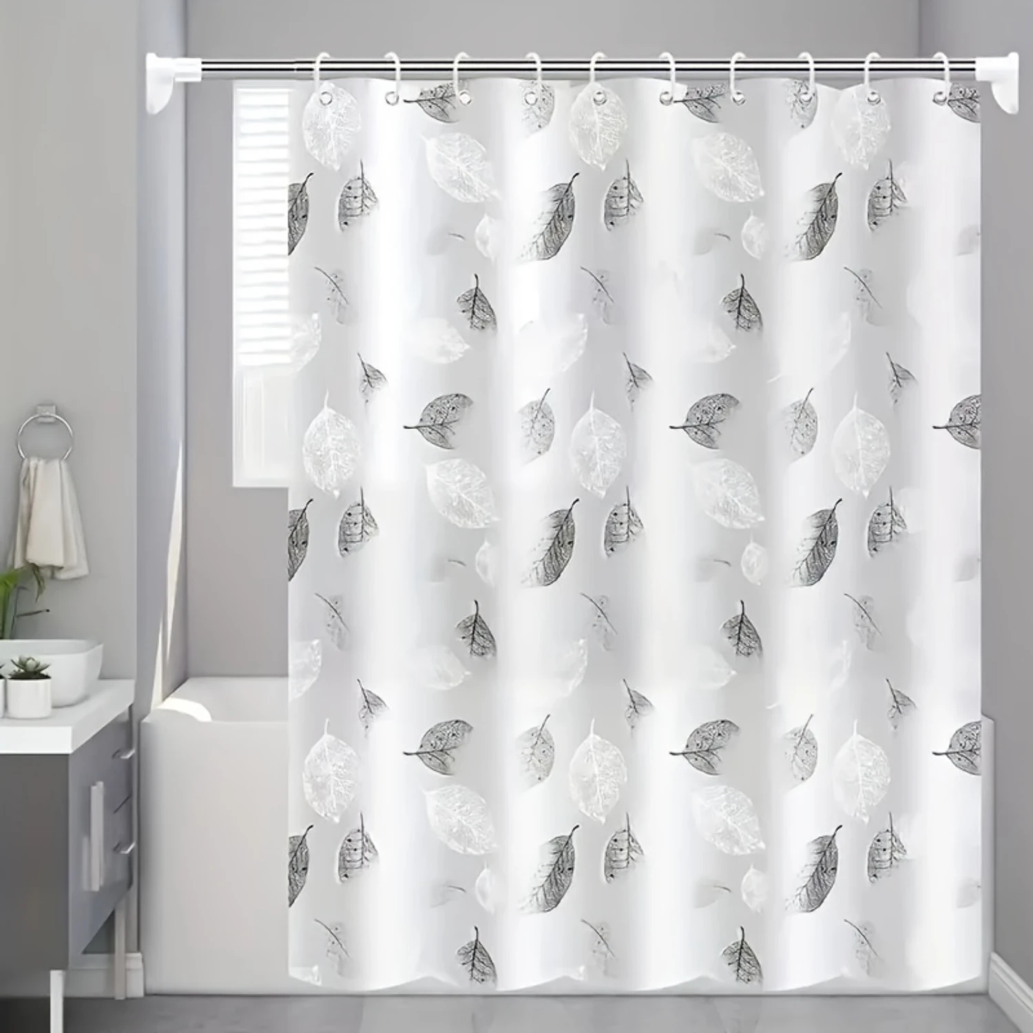 1pc, Waterproof And Anti-mold Shower Curtain For Bathroom, Shower Curtain, Fashionable And Simple