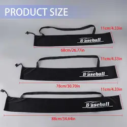 Portable Foldable Baseball Bat Storage Bag - Black Tote with Thick Shoulder Strap (34in)