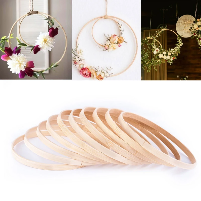 10/15/18/20cm Macrame Bamboo Hoop Craft Ring Circle for DIY Wedding Wreath Decoration Dreamcatcher Drop Shipping 3