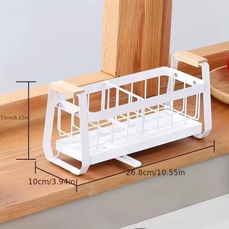 High-Quality Multifunctional Draining Rack, Kitchen Storage Shelf, Hollow Storage Rack, Featuring a Separate Tray, 360° Rotating