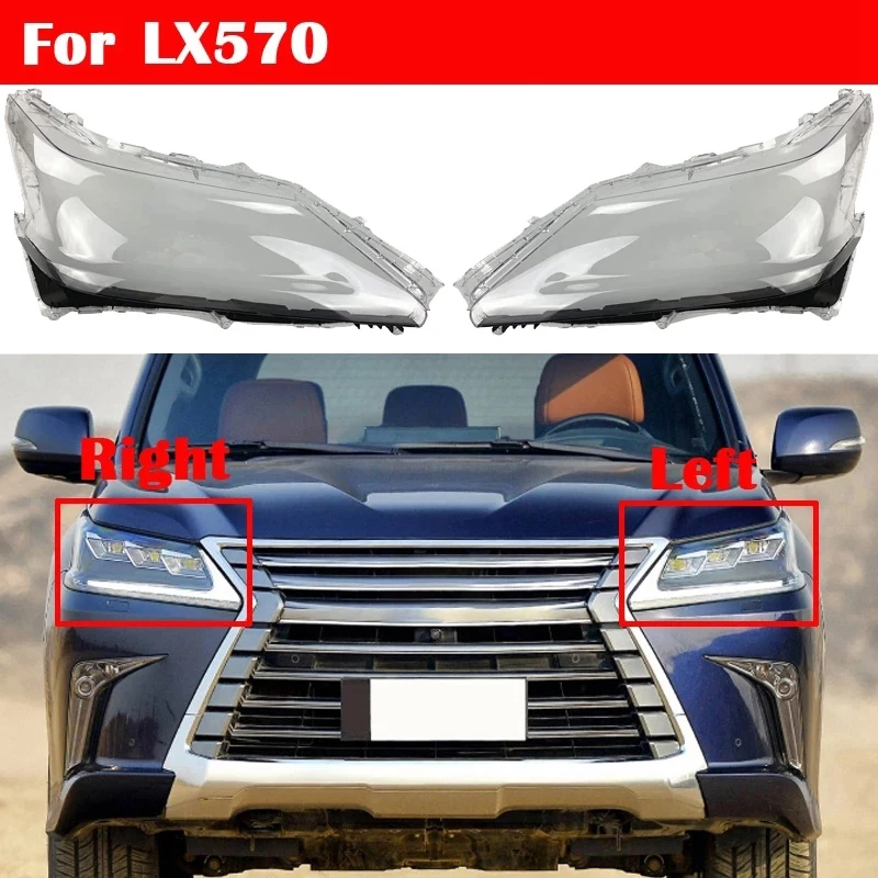 

1Pair Car Front Headlight Head Light Lamp Lens Shell Cover Replacement For Lexus LX LX570 2016-2019