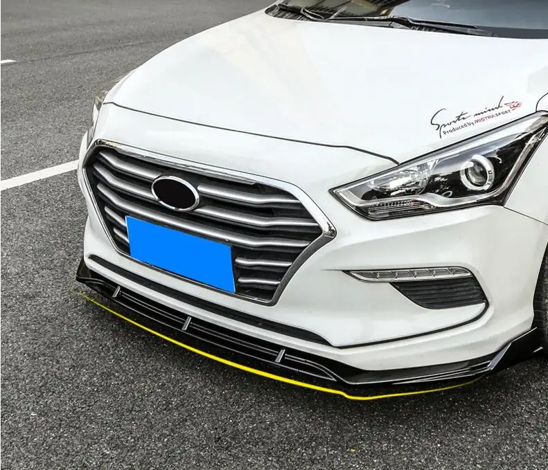 

High Quality ABS PAINT CARBON FIBER FRONT BUMPER SPOILER LIP SPLITTERS WIND KNFE COVER For Hyundai Mistra 2017 2018 2019