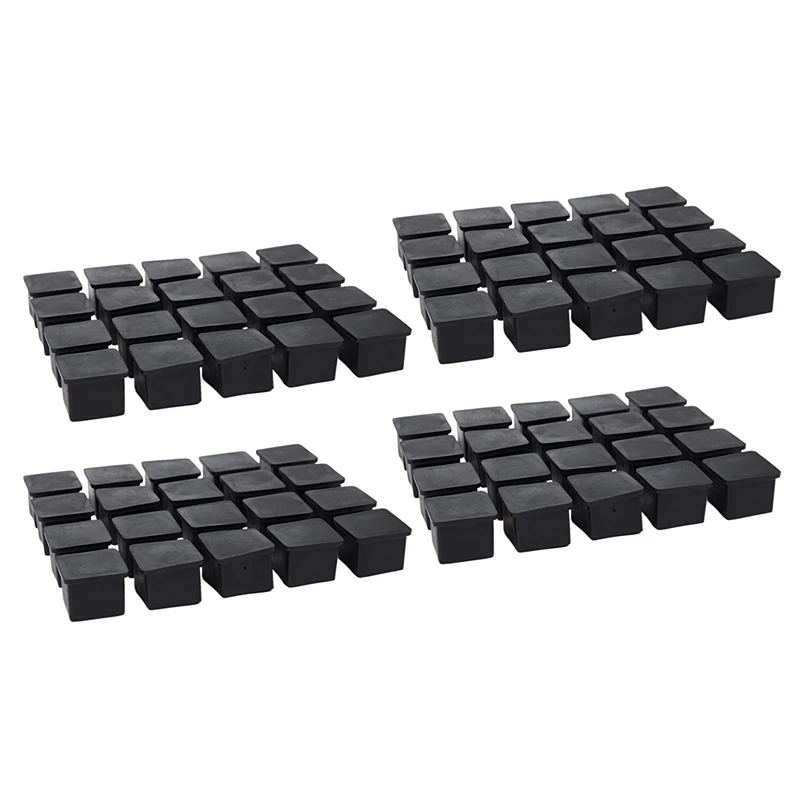 

New 80Pcs Square Chair Table Leg Foot Rubber Covers Protectors 25Mm X 25Mm