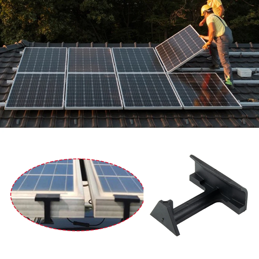 10 Clips De Vidange / Nettoyage Pour Panneaux Solaires - Facilite L'entretien - Noir - Plastique - Sans Marque