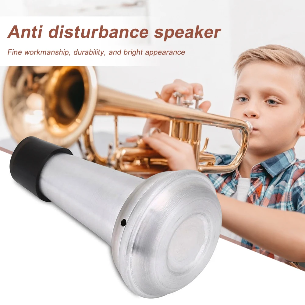 Trumpet Straight Mute Rubber Aluminum Alloy Trumpet Silencer Lightweight Mute for Stage Performance and Practice Purpose
