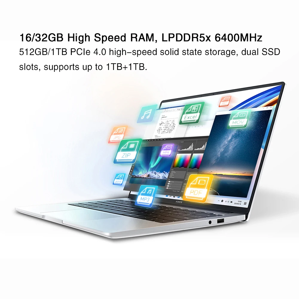HONOR MagicBook X16 Plus 2024 Laptop AMD Ryzen R7 8845HS 16GB 32GB 512GB 1TB 16" Inch 2.5K 120Hz Notebook Ultrabook Computer PC 4