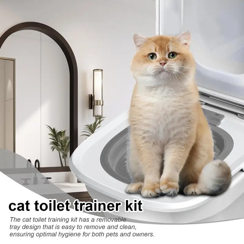 ABS Cat Toilet Training Kit Reusable Puppy Cat Litter Mat Toilet Trainer Pets Cleaning Cats Training Product