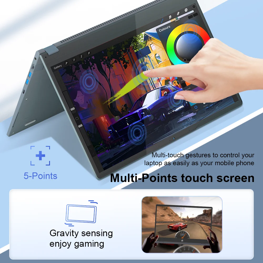 Ninkear 2 in 1 Laptop YBOOK 15 The best Christmas gift AMD Ryzen 3 3200U 16GB DDR4 + 512GB SSD 15.6inch 360 Degree Flip 4