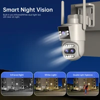 Jooan 5K 4K HD Wifi PTZ caméra extérieure trois objectifs double écran 10X Zoom suivi automatique sécurité IP caméra CCTV Surveillance vidéo 5