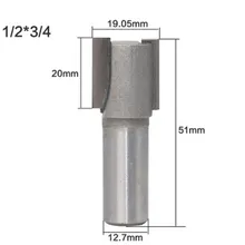 

1/2'' Shank Straight Single Double Flute Tungsten Router Bit Tipped Milling Cutter 1/4" 5/16" 1/2" 3/4" Wood Woodworking Tool