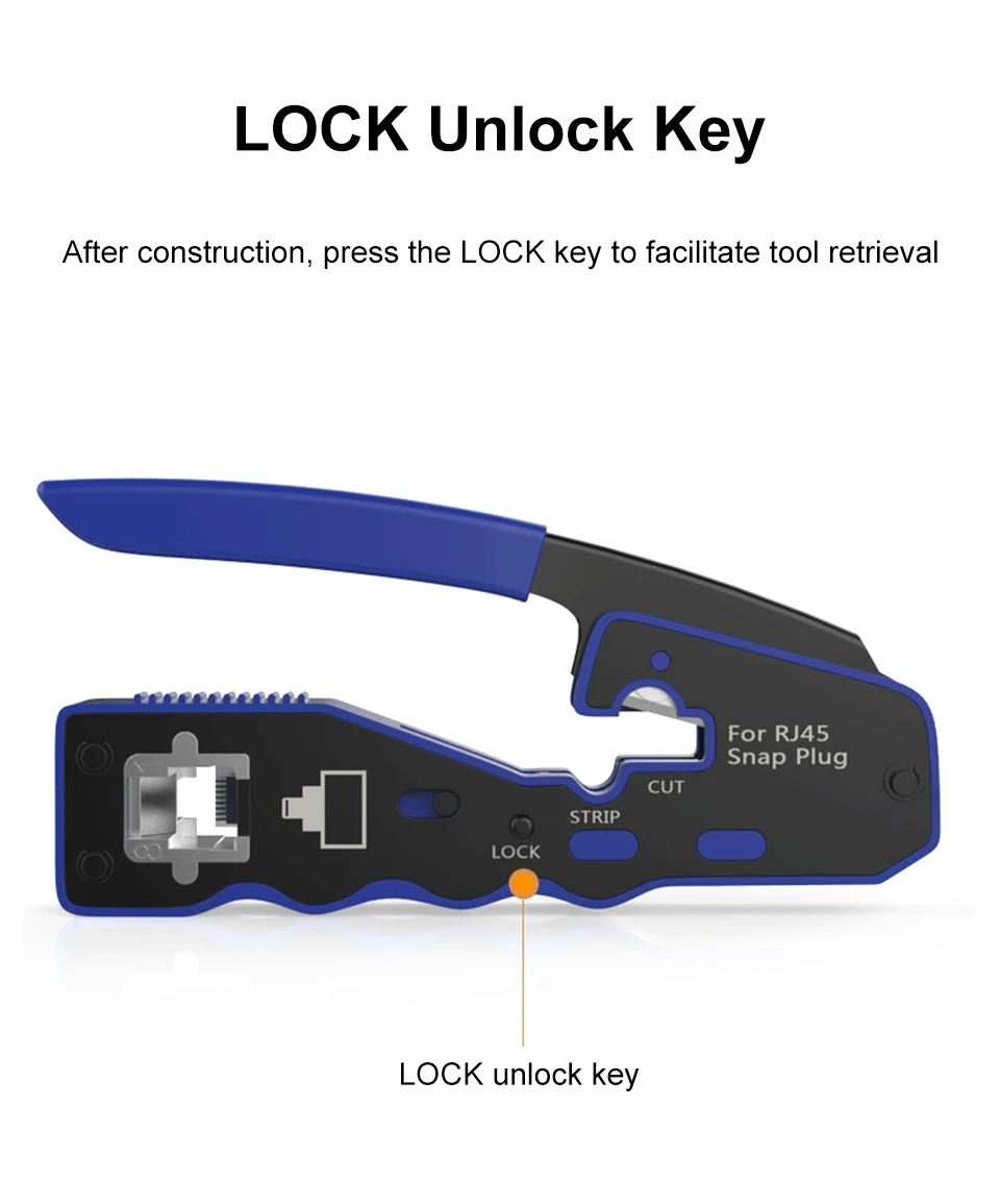 network wire tester ONTi RJ45 Crimp Tool Pass Through Crimper for Crimping Cat8/7/6/5 Cat5e Connector with Replacement Blade Ethernet Cable Stripper network repair kit