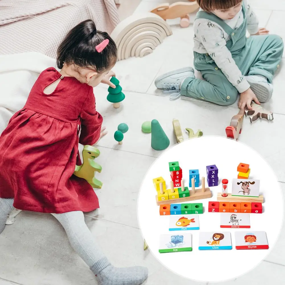 

Round Burr-free Blocks Educational Wooden Letter Blocks Safe Smooth Design for Early Childhood Learning Engaging for Children's