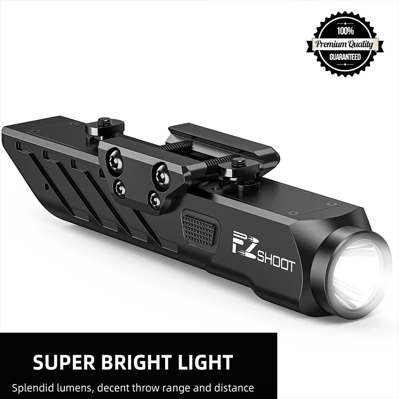 Lampe de poche tactique MidTen 1700 Lumens pour fusil avec Mode stroboscopique adapté m-rail et Picatinny RailRifle magnétique Rechargeable