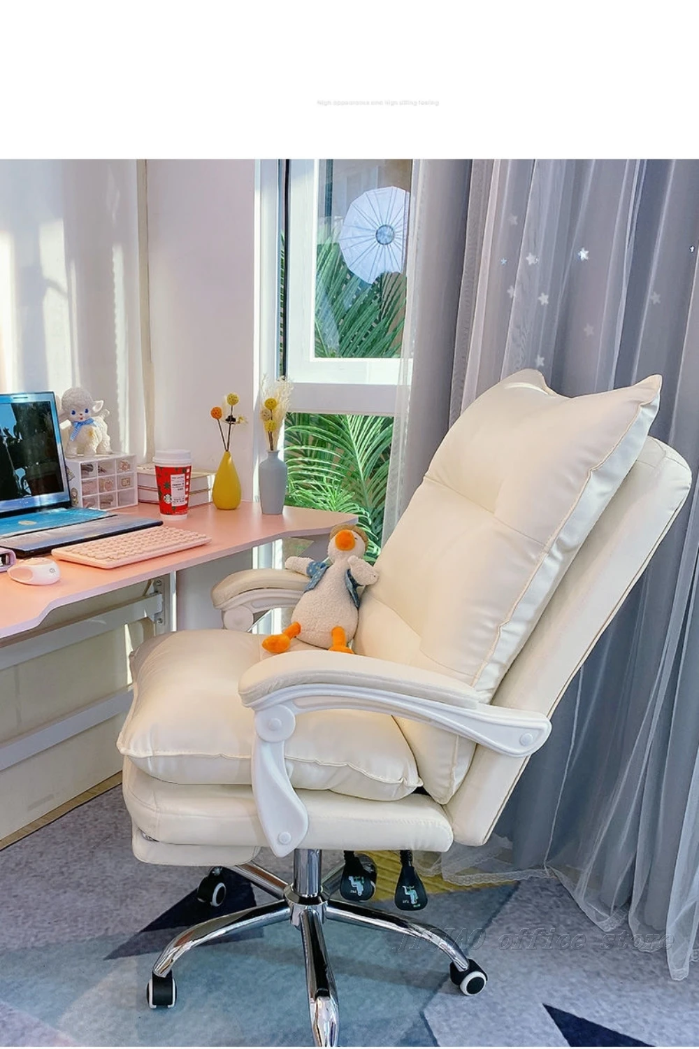 Description Picture 3 of itemGaming Chair Comfortable Soft Sofa Chair Bedroom Gamer Live Computer Chair Student Leather Office Chair Pink Ergonomic Chair