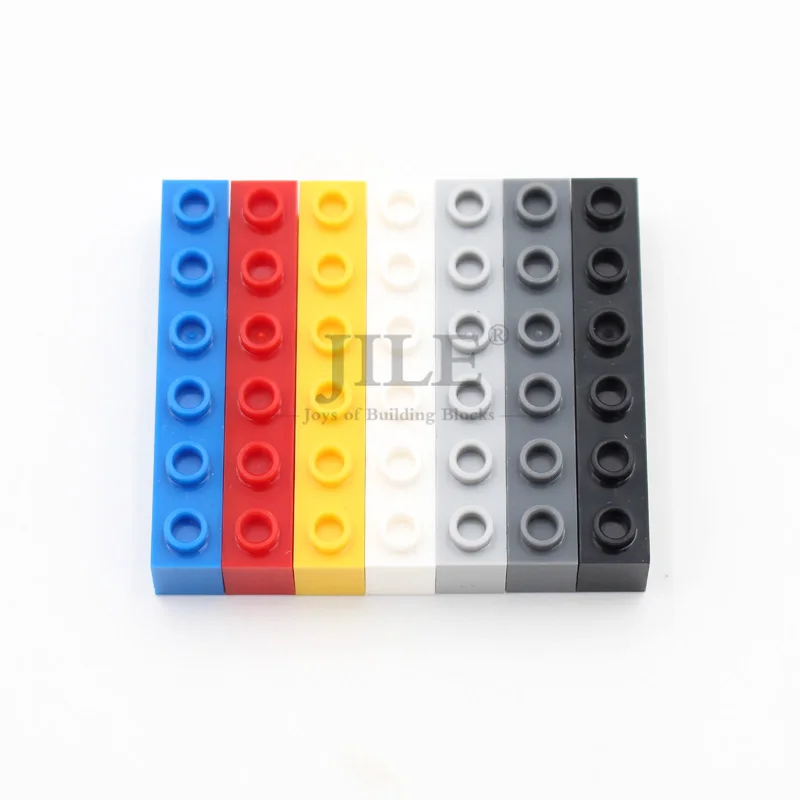 10pcs MOC 하이테크 부품 3894 브릭 1x6 5개 구멍이 있는 기술 빌딩 블록 모든 브랜드에 적합한 작은 입자 장난감