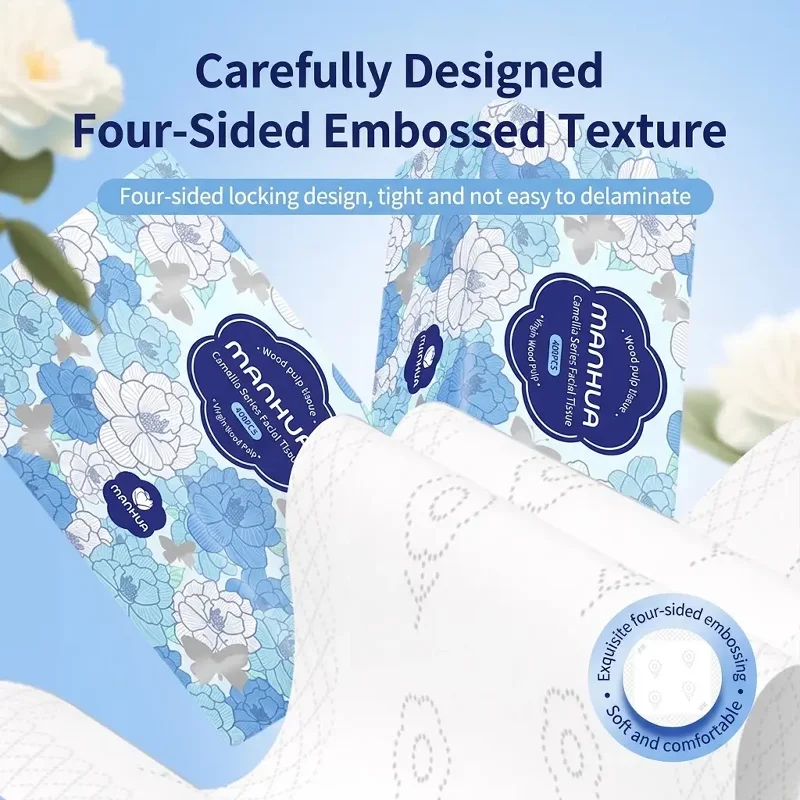 80-sheet Facial Tissues Soft and Thick Made From Natural Wood for Household Cleaning and Toilet Paper Value Pack