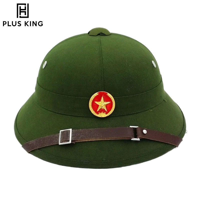 Vietnam Army NVA Vietcong VC Helmet Outdoor Military Hat Green Camouflage with Red Star