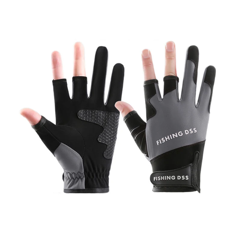 Gloves for Fishing Three Finger Cut Outdoor Lure Men Fishing Tackle Gloves Anti-Slip Four Seasons Cycling Anti Stab Catch Fish