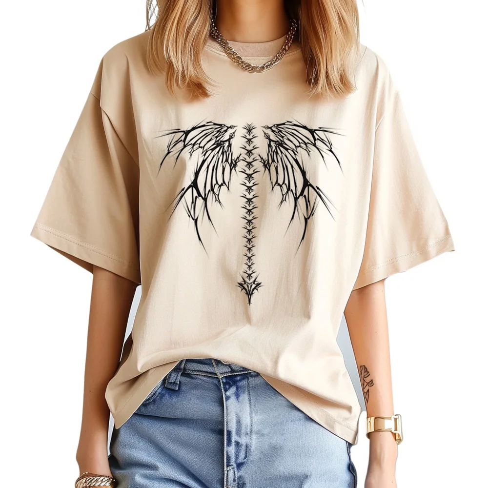 

90s Emo top women streetwear funny Tee girl comic Japanese anime clothing