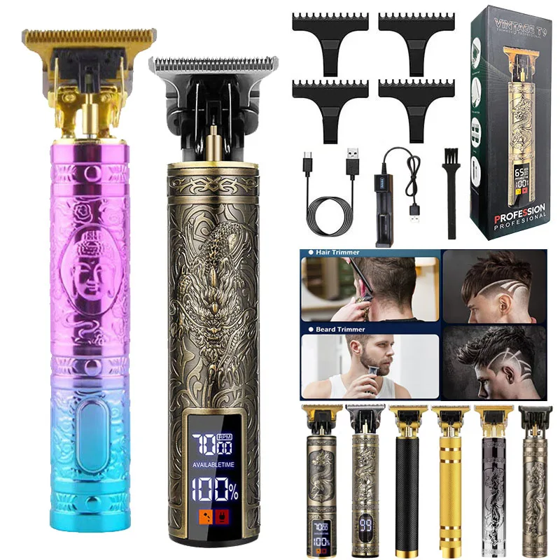 Professional Wireless Guard Usb Rechargeable Full Set Barber Men's Beard Salon Hair Cutting Shaving Finishing Removal Machine