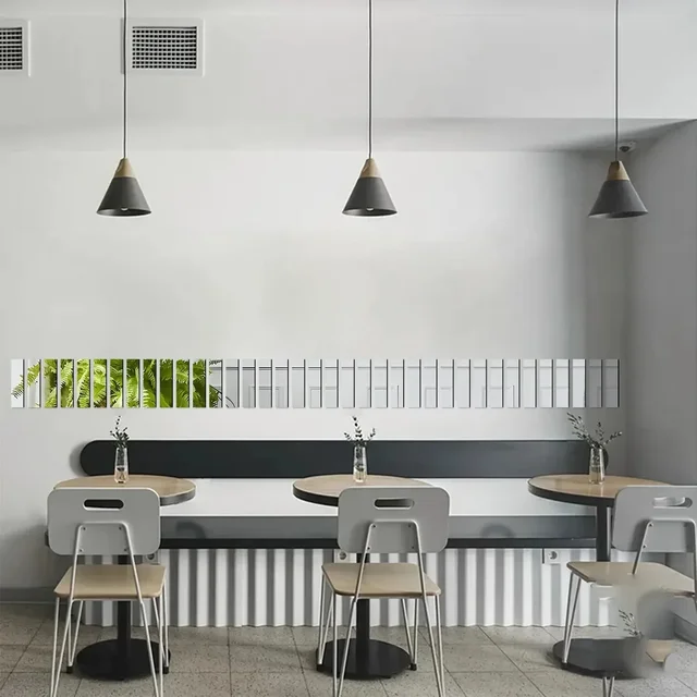 10 pezzi adesivo da parete a specchio in striscia acrilica autoadesiva linea di vita per soggiorno TV sfondo bella striscia decorativa con cucitura 3