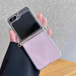 Clear Silicone Cover with Metal Buckle and Loadable Lanyard - Galaxy Z Flip  8 (Clear)