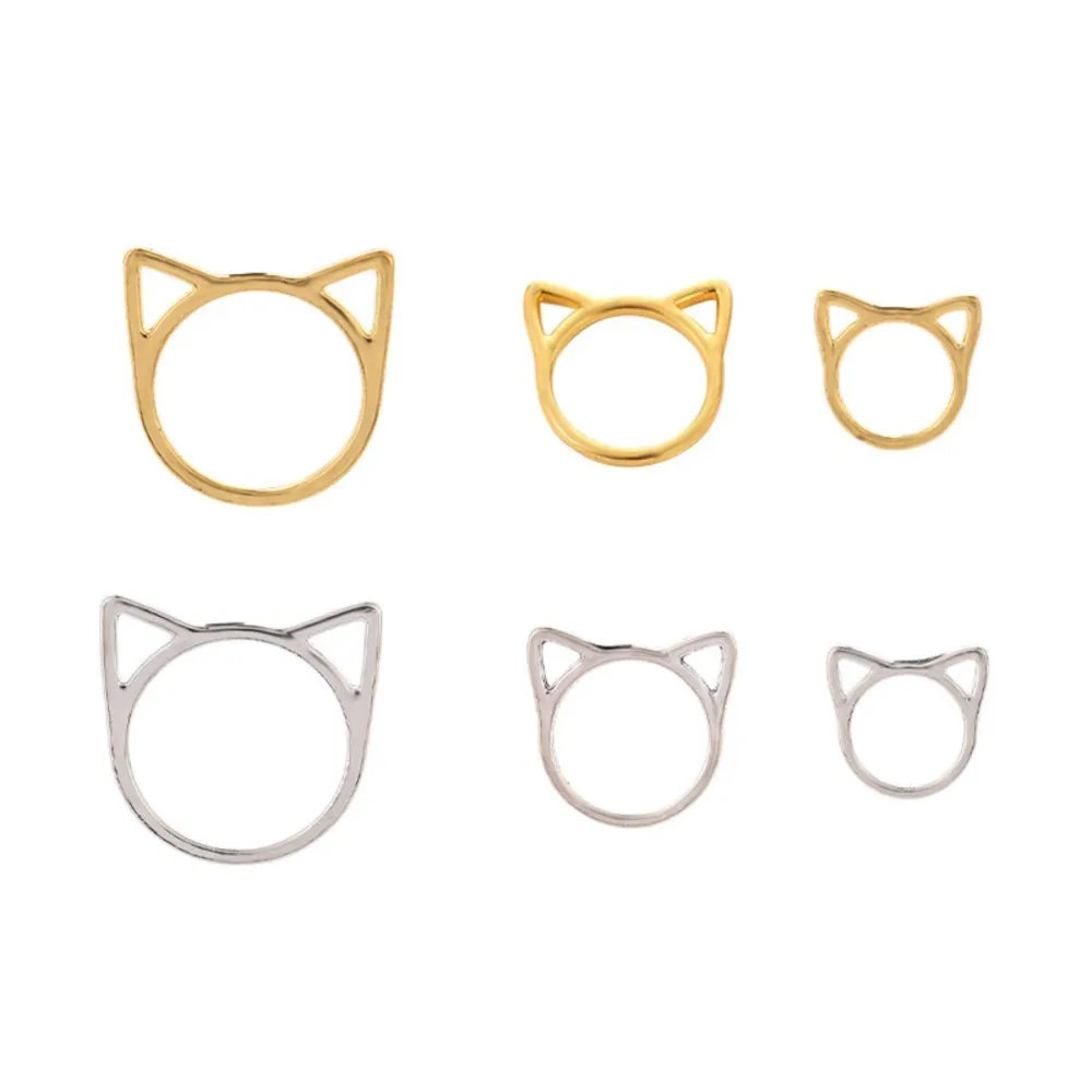 20 Teile/los 12/15/20mm Metall Katze Ohren Form Ringe Charms Anhänger Schlüsselring Für DIY Schmuck, der Entdeckungen Zubehör Großhandel