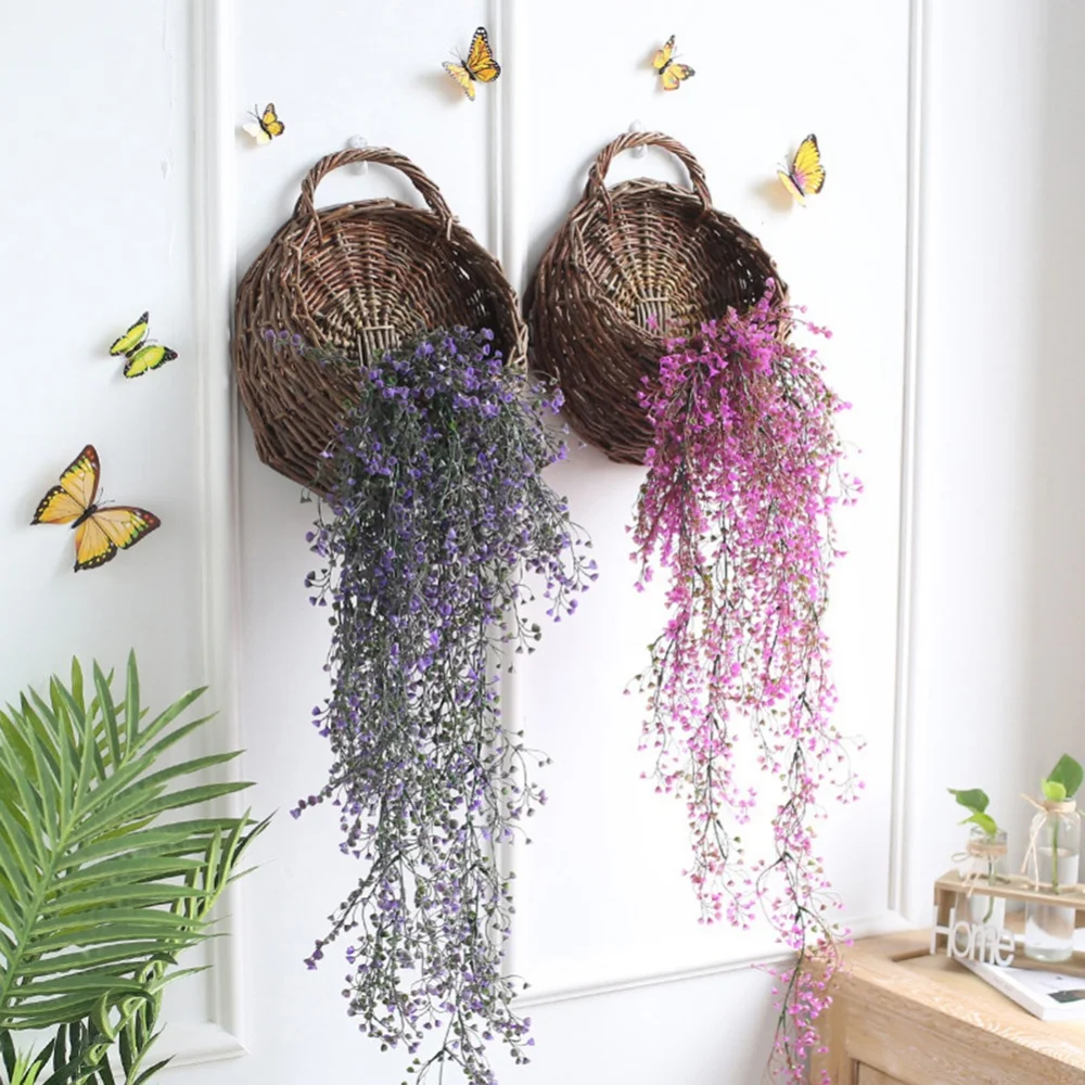Wall-mounted Vegetable Basket Fruit and Sundry Basket Natural Wicker Weave Storage Kitchen Storage Home Decoration Wicker Storage Basket