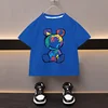 Boys Cotton T-shirt Cartoon Graffiti Bear Printed Girls Tees Summer Short Sleeve Children Tops High Quality Casual Kids Clothes 4