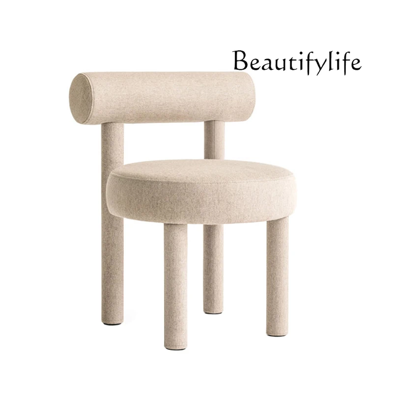 

Leisure Cross-Leg Sitting Study Backrest Minimalist Restaurant Dining Chair Bedroom Dressing Cosmetic Chair