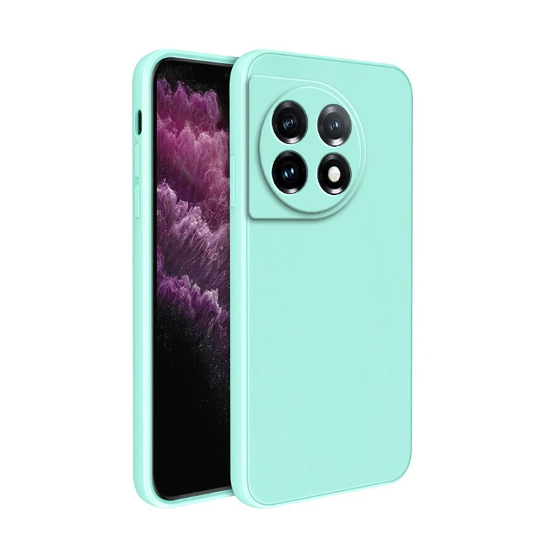 Luxury Candy Color Liquid Silicone Soft Back Phone Case - Premium Straight Edge Protection