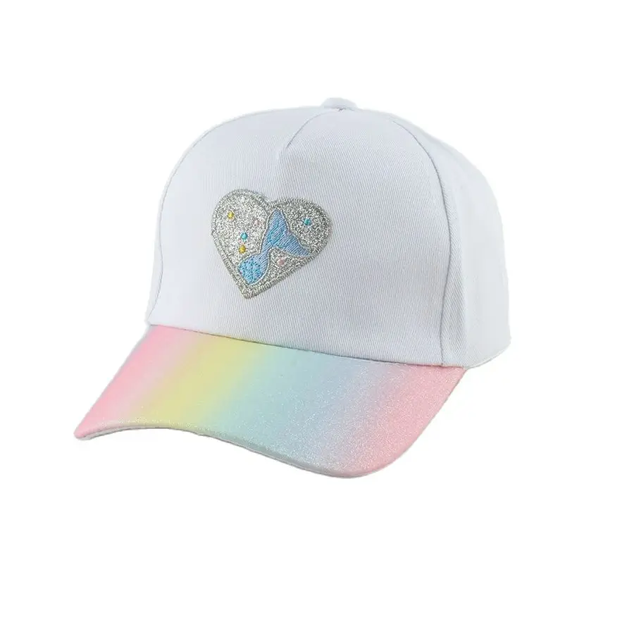 Baseball Cap Baby Sun Hat Snapback Cap Outdoor Sun Hat Cute Girls Cartoon Heart Embroidered 3-8 Years Old