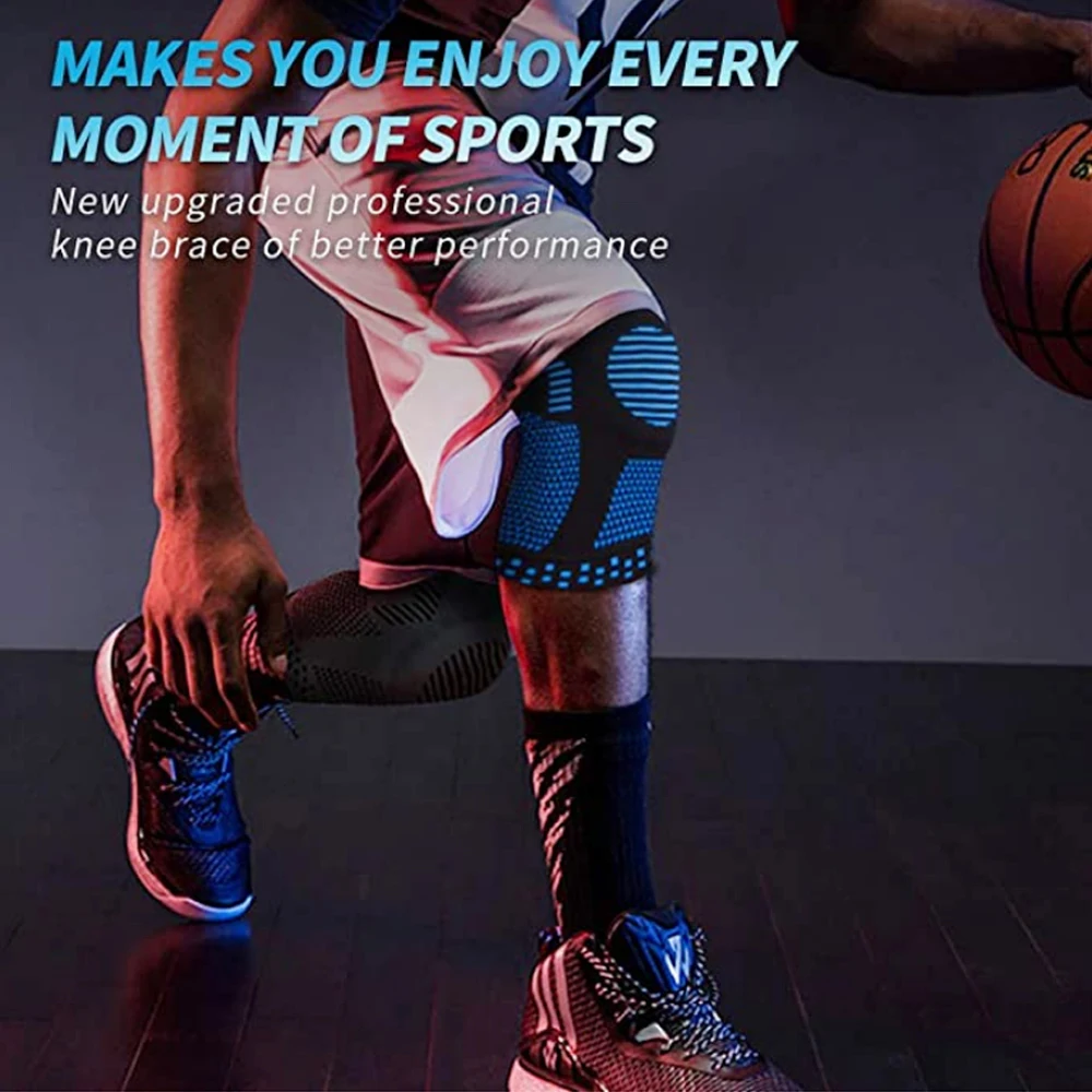 Knee Pad 1 Piece Strap Patella Medial Support Strong Meniscus Silicone Compression Protection Sport Running Basket