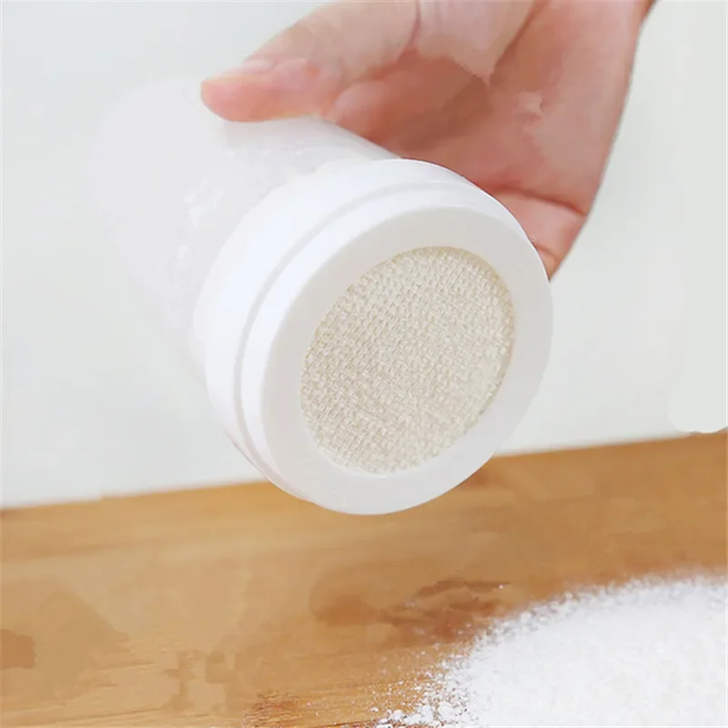 Household Plastic Powder Chocolate Shaker Icing Sugar Powder Flour Cocoa DIY Coffee Sifter Shaker Cover Bakeware