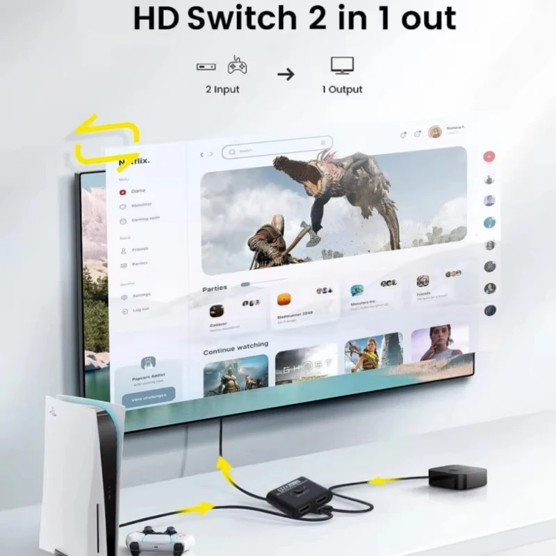4K X 2K HDTV Switch Bi-Direction 2 Ports HDTV Splitter Switch For Laptop PC PS3/4 TV Box To Monitor TV Projector Adapter BEST SELLERS