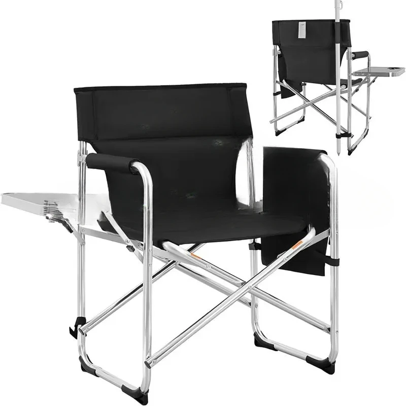 

Ultralight Black Collapsible Stadium Seat Durable Folding Camping Director Chair for Adults,