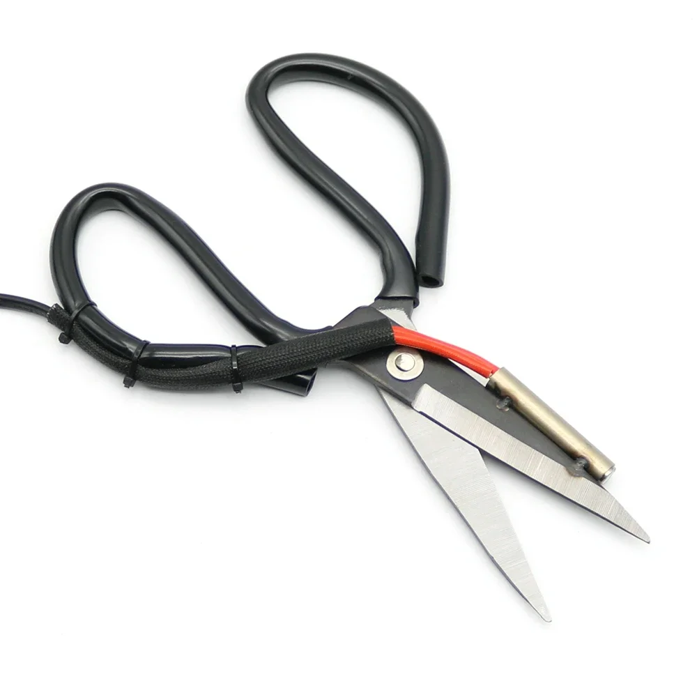 1Pc 220V Adjustable Electric Heating Tailor Scissors with Switch Controller and Stand 4
