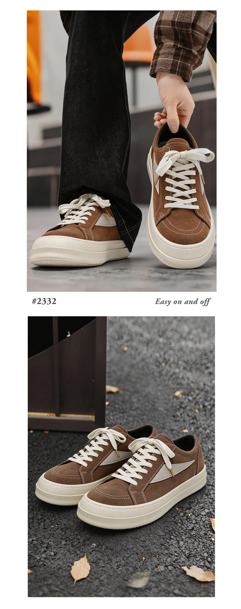 Men's Casual Platform Vulcanised Trainers Comfortable Sneakers_voghion.com