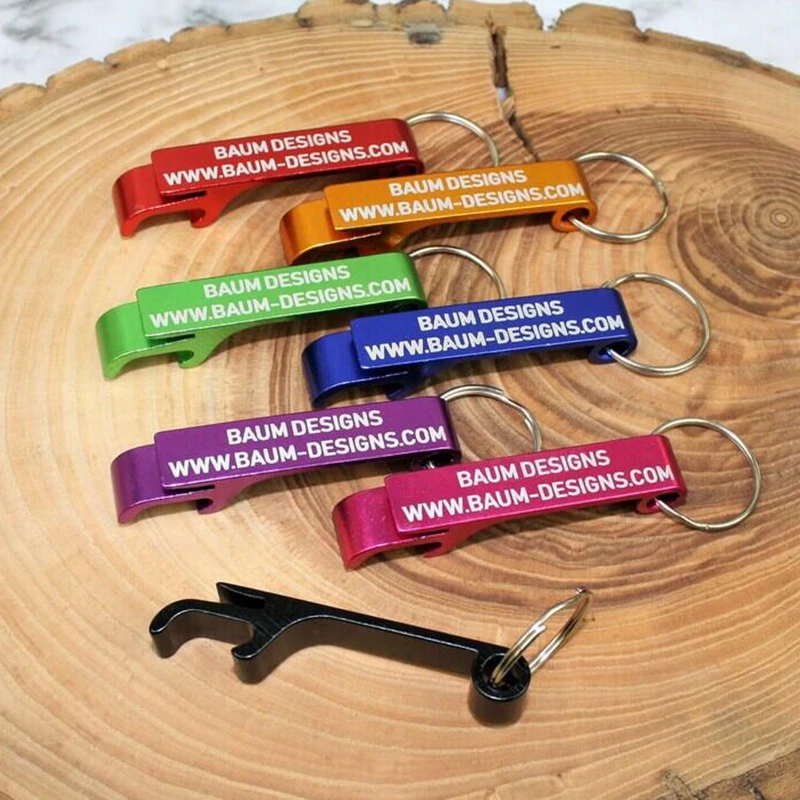 5/10/30/50/100pcs Personalized Bottle Opener Key Chain Engraved Wedding Favors Brewery Hotel Restaurant Logo Party Private Gift