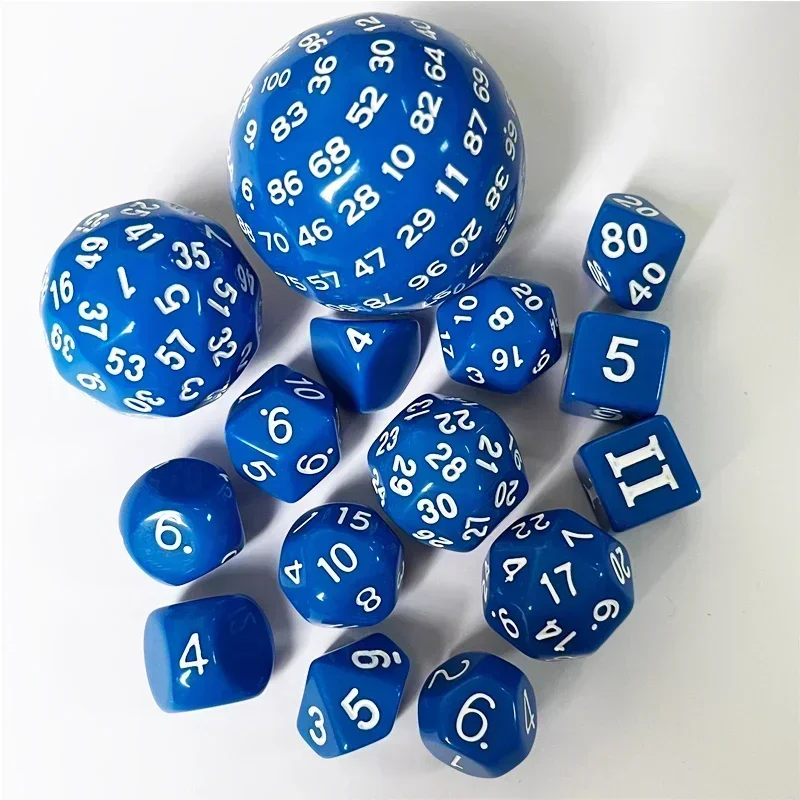 Solid Colored Dice 15PCS 3~100 Faces Dnd RPG Board Games
