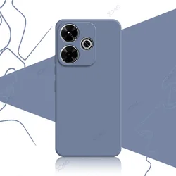 Luxury Soft Silicone Waterproof Mobile Phone Case - 360° Protection, Elegant Square Design for Redmi 13 (Gray)