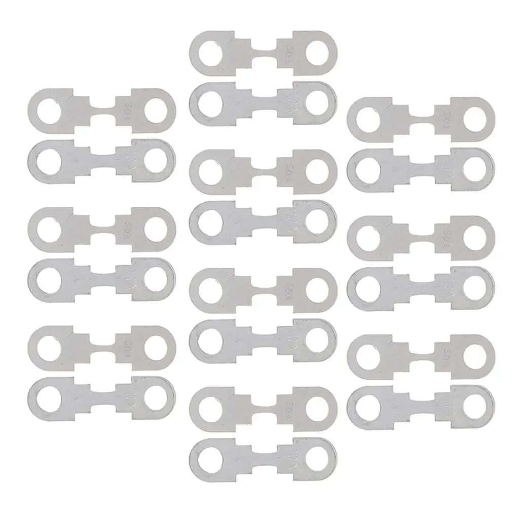 20PCS 12V 60A 50A Car Flat Metal Fuse Strip 42X12mm Silver for VW for audi SEAT