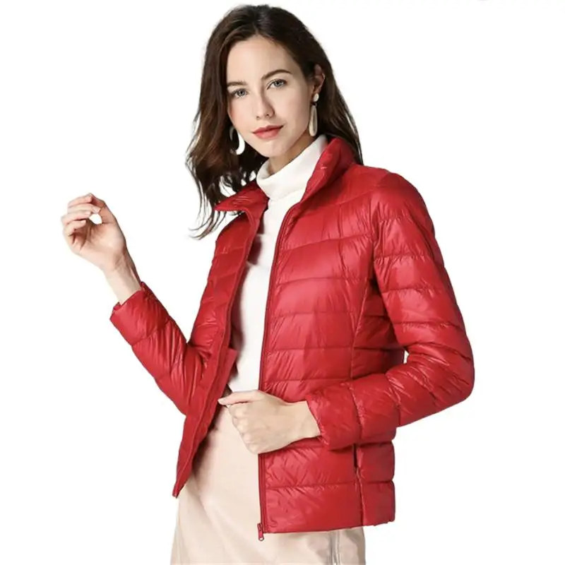 

7XL Women 90% White Duck Down Coats 4XL 5XL Women's Ultra Light Duck Down Jackets Autumn Winter Warm Stand collar Hiking Coats