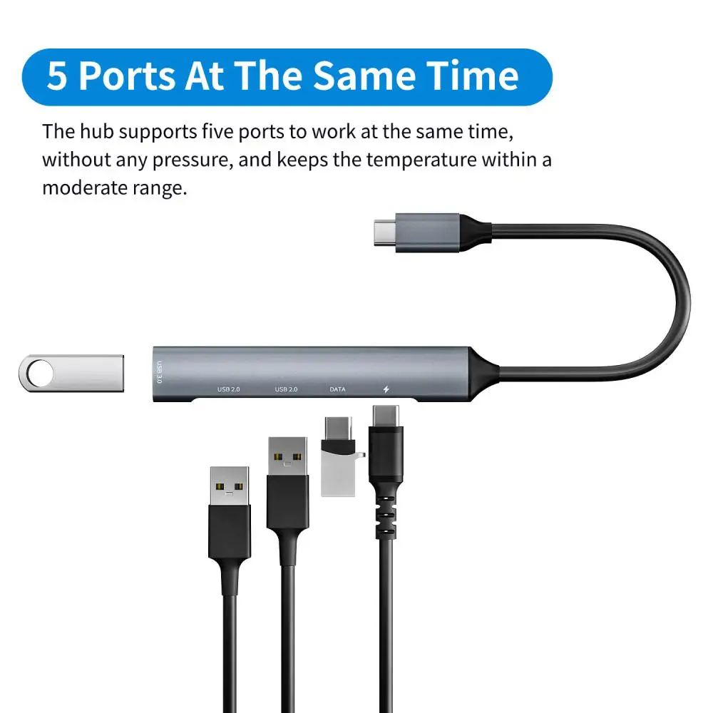 HDMI 호환 C타입 허브 분배기, USB 여러 포트, 맥북 4 in 1 컴퓨터 액세서리, 맥북 노트북 PC