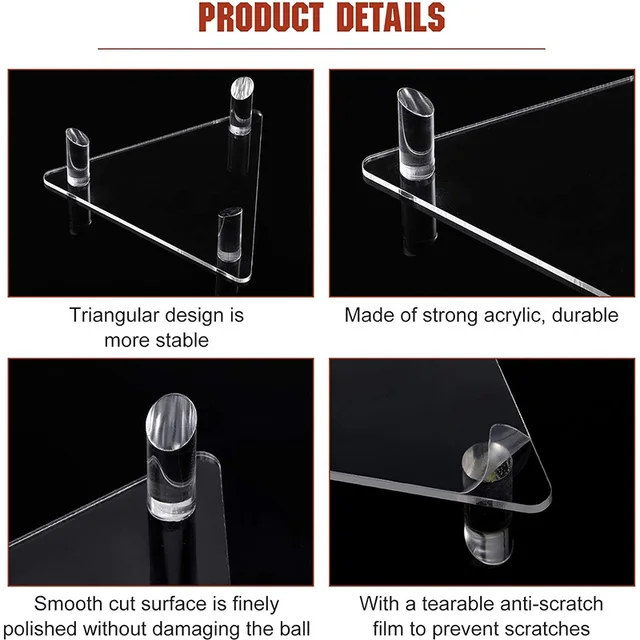 1 Pcs Acrylic Ball Holder Basketball Display Holder Ball Rack Support Base Rugby Display Stand Football Bowling Storage 4