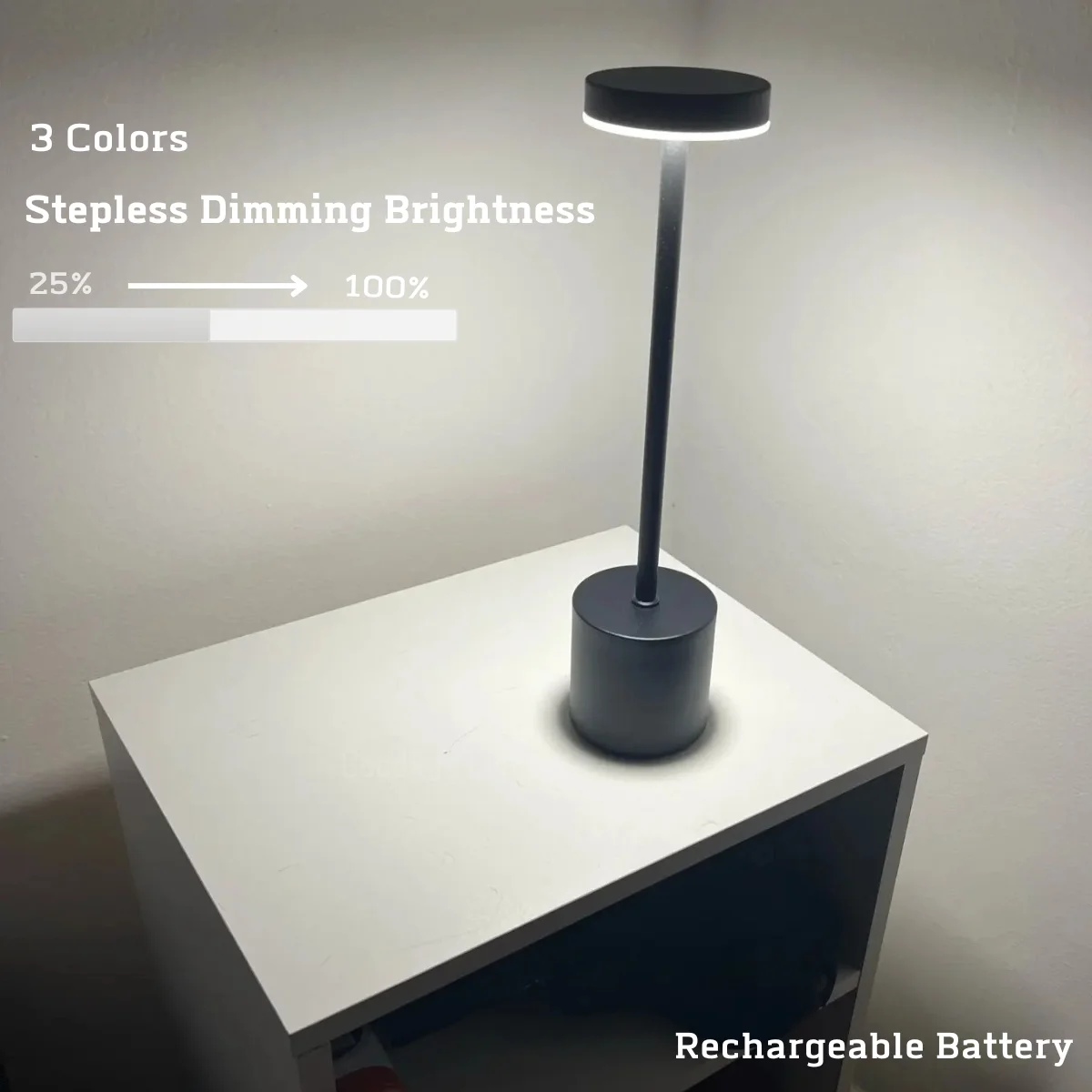 USB Design Akumulatorowa lampka nocna LED do sypialni na stolik nocny do domu Dekoracja stołu w restauracji Bezprzewodowa 4