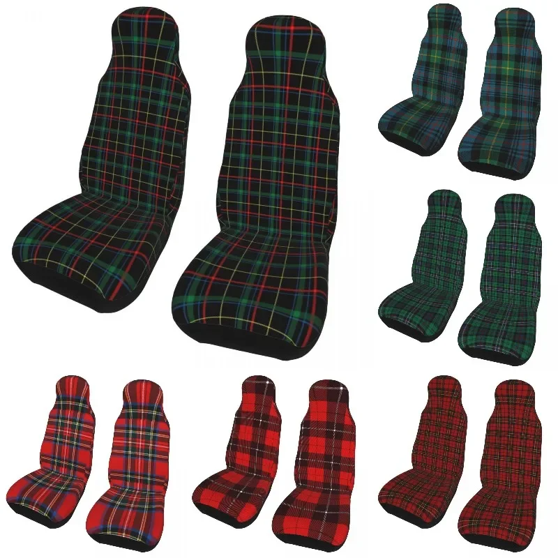 

Customized Modern Tartan Universal Car Seat Covers Fit Any Car Truck Van RV SUV 3D Print Gingham Auto Seat Cover Protector 2 PCS