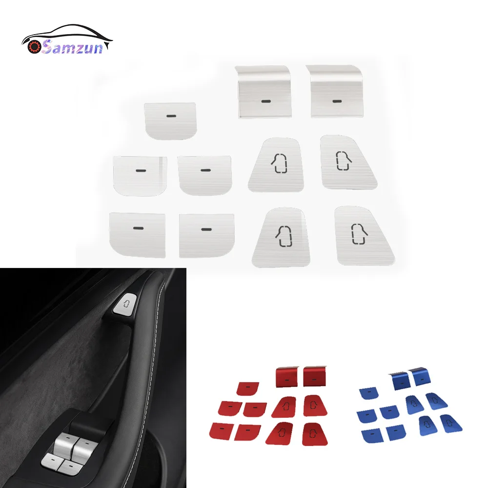 

For Tesla Model 3 Model Y Car Interior Accessories Windows Lift Control Panel Cover Door Switch Button Decal Aluminum Decoration