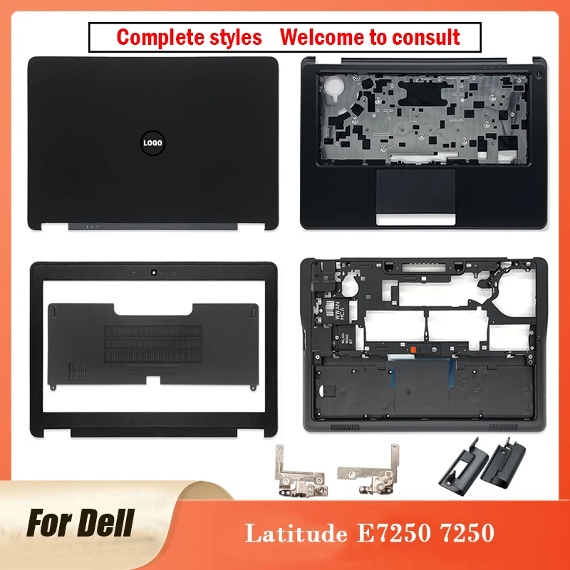 Nuovo Per Dell Latitude E7250 7250 Laptop Lcd Cover Posteriore Lunetta Anteriore Cerniere Palmrest Base Inferiore Custodia Cerniera Copertura E7250 No